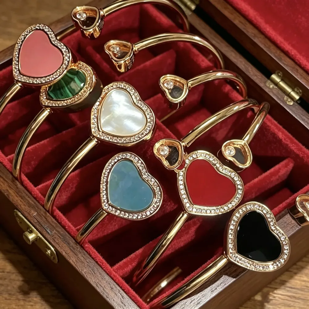 Damen Herzförmiges Armband-Ring-Set aus 925 Silber in Verschiedenen Farben, 5A Funkelnder Zirkon Hochwertiges Geburtstagsgeschenk