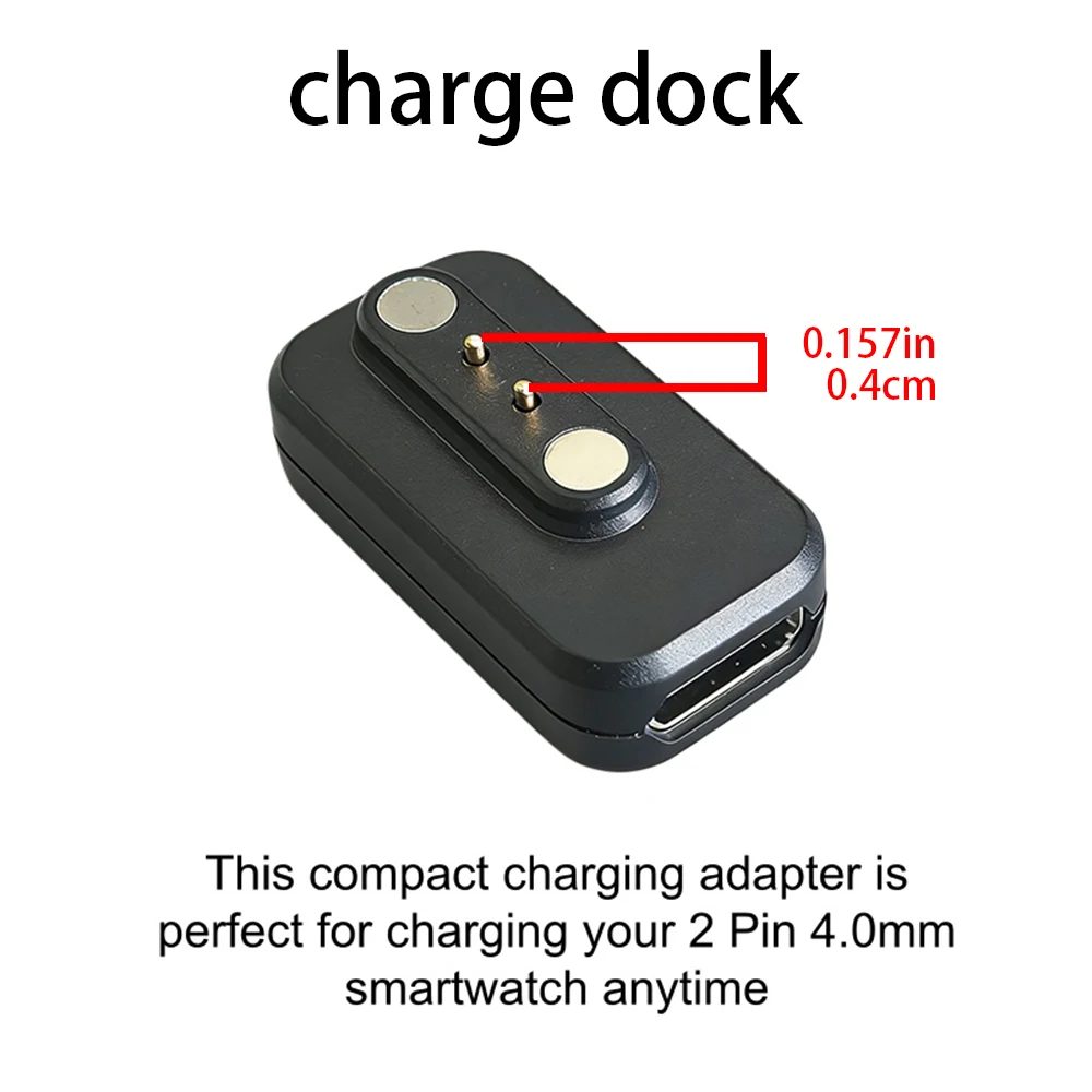 MCP2400 USB-C-Port-Magnetladeadapter, Ersatz-Transferkopf für 2-polige 4,0-mm-Smartwatch