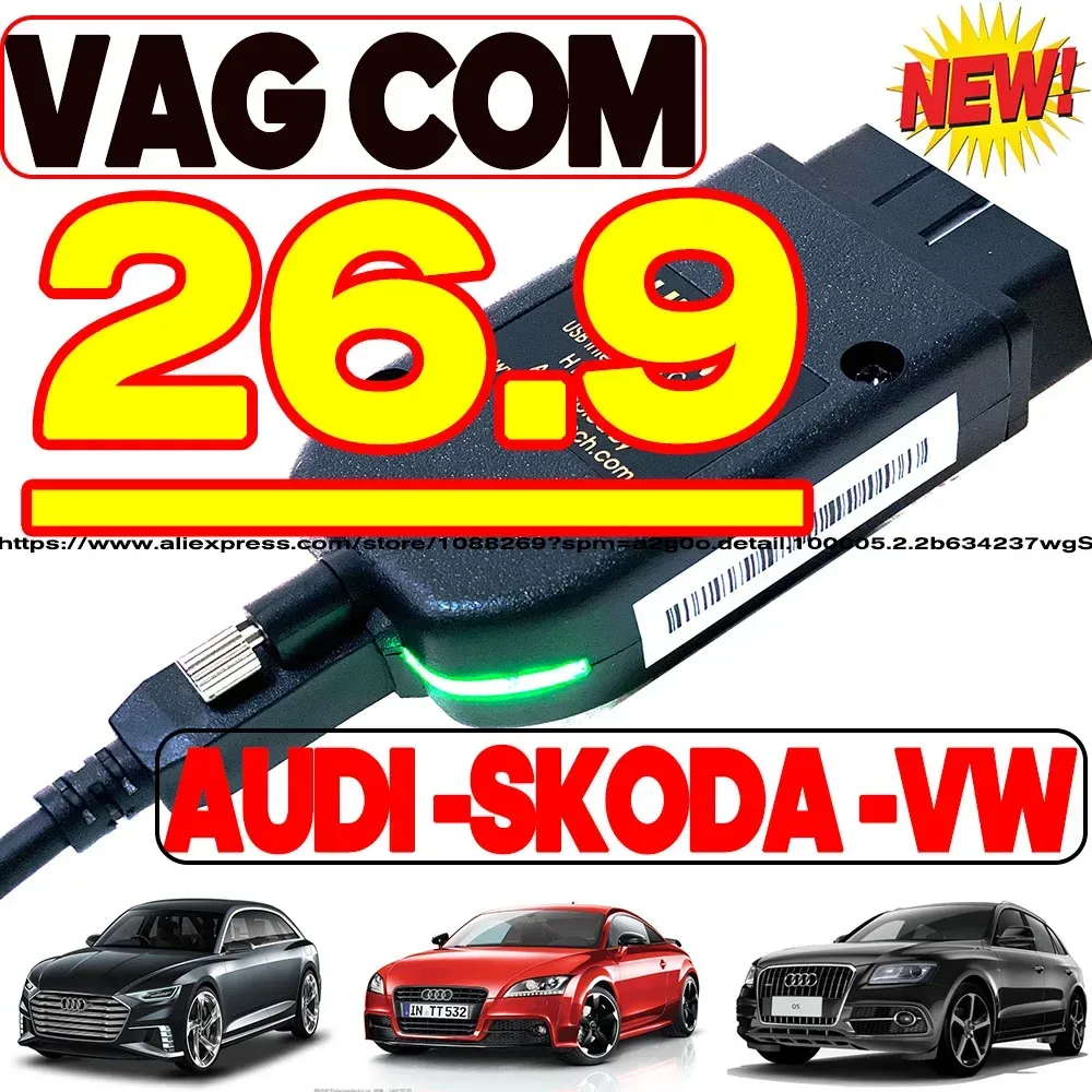 2026 Beliebter VCDS VAGCOM 26.9 HEX CAN USB OBD2 Scanner für VW AUDI Skoda Seat VAG Mehrsprachig ATMEGA162 AUTOCOM VAG HEX V2 TOOL