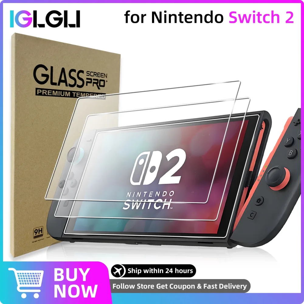 9H gehärtetes Glas für Nintendo Switch 2 Displayschutzfolie, HD Clear Anti-Scratch Protective Film Switch2 Konsolenzubehör