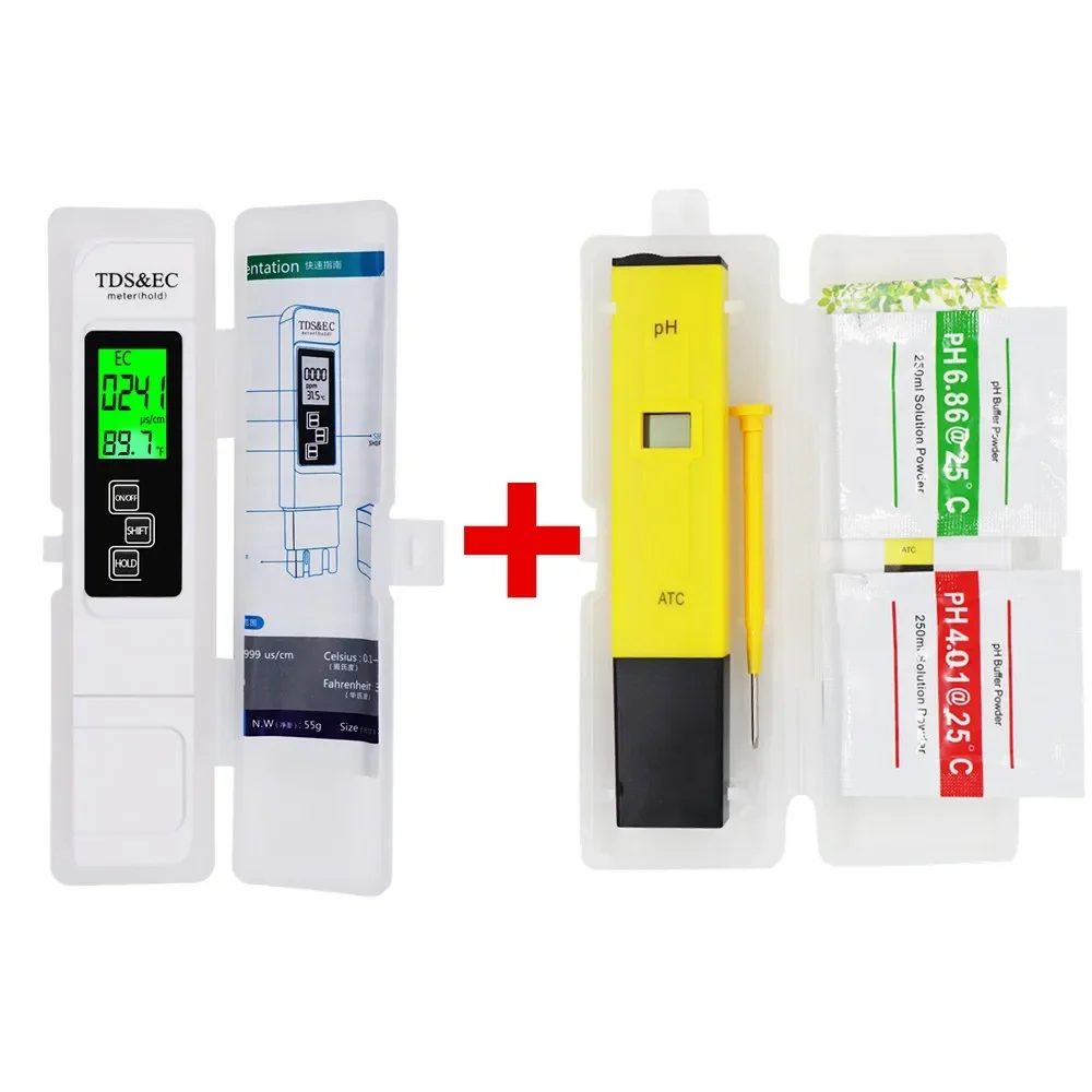 Digitales PH/TDS/EC-Messgerät Thermometer-Stift zur Wasserreinheitsprüfung PPM-Bereich 0-9999 Filter Hydroponik für Aquarium Pool Wasserüberwachung
