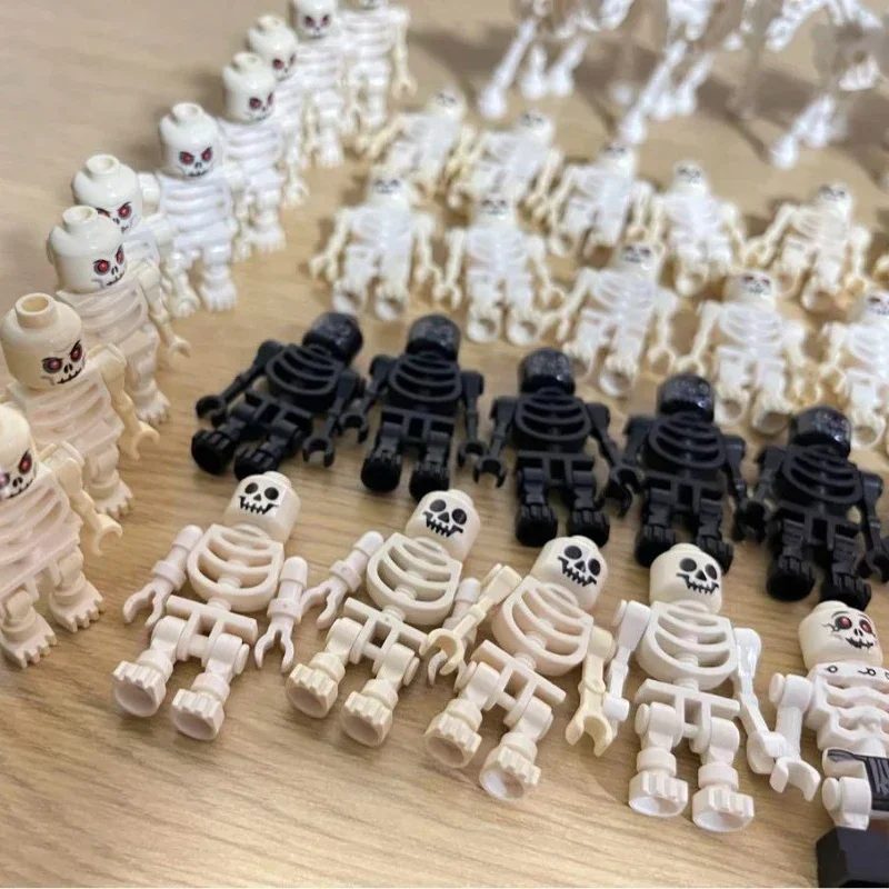 Skelett-Armee-Bausteine, Halloween-Minifiguren-Set mit Knochen, Ninja-Krieger für DIY-Horror-Szenen und Sammlerdisplays
