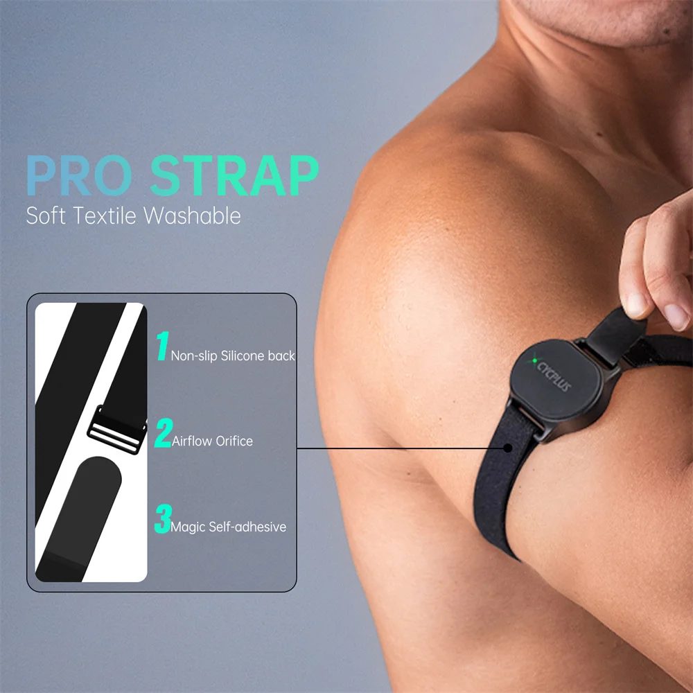 CYCPLUS Herzfrequenzsensor Armband Handgelenk Brustgürtel Bluetooth ANT+ Fitnessmonitor für Garmin Wahoo GPS Fahrradcomputer