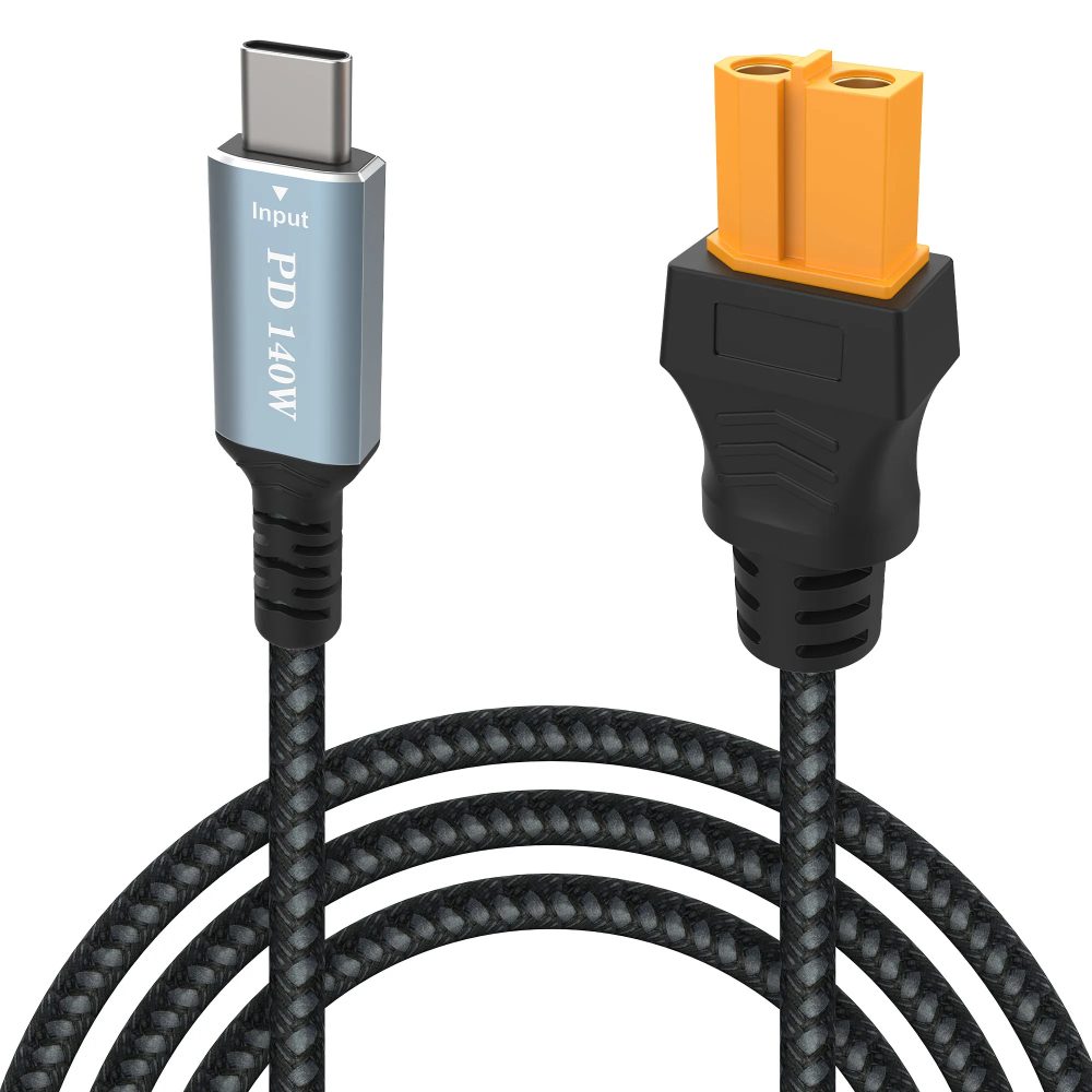 Typ-C-auf-XT60-Adapterkabel, USB-C-auf-XT60-Ladekabel, USB-C-Stecker auf XT60-Buchse, PD 140-W-Ladekabel