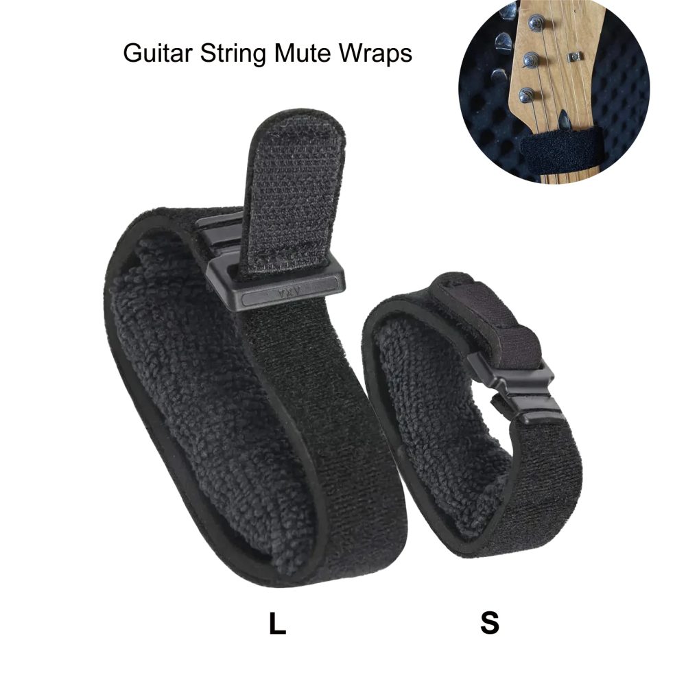 Miwayer Black Guitar String Mute Wraps ? geräuschreduzierende Bundschalldämpfer für Gitarren, Bässe und Ukulelen