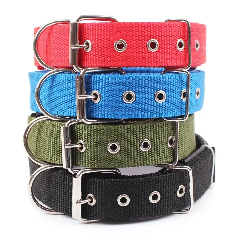Solide Hundehalsbänder Nylon-Hundehalsband für kleine, mittelgroße und große Hunde Teddy Keji Pitbull Bulldog Beagle