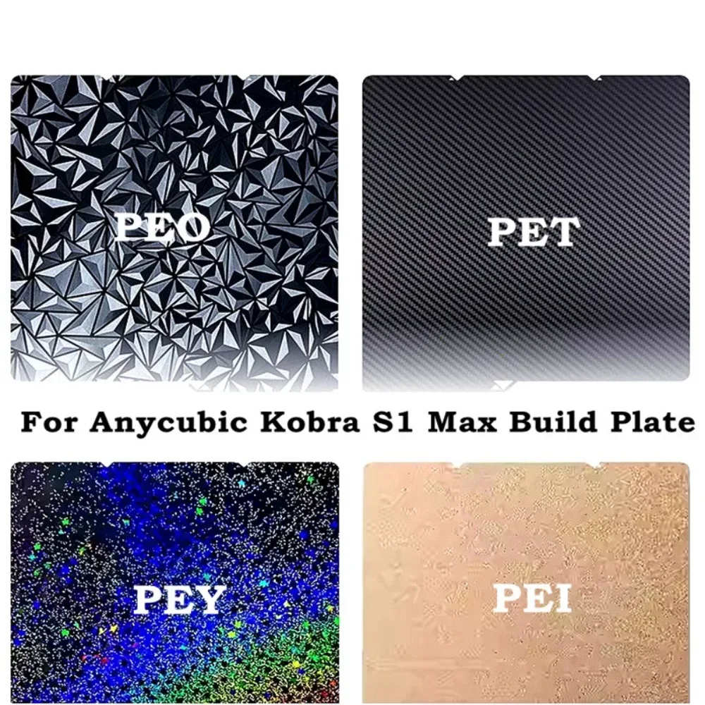 Für Anycubic Kobra S1 Max Bauplatte PEI-Folie 360x369mm Strukturierte Kobra S1 Max Bauplatte Doppelseitige PEO PET Flexible Druckplatte