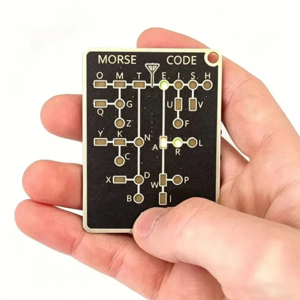 Tragbarer Taschen-Morsecode-Trainer mit LED-Anzeige, Elektronisches Lernwerkzeug für Verschlüsselungsübungen, Mini-Code-Studien-Trainingsset