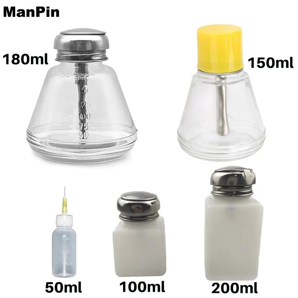 Drücken Sie leere Flüssigkeitsflasche, Pumpspender, antistatisches Glas, Kunststoff, Kolophonium, Lotflussmittel, Paste, Telefon, PCB, Reinigung, Schweißen, Reparatur