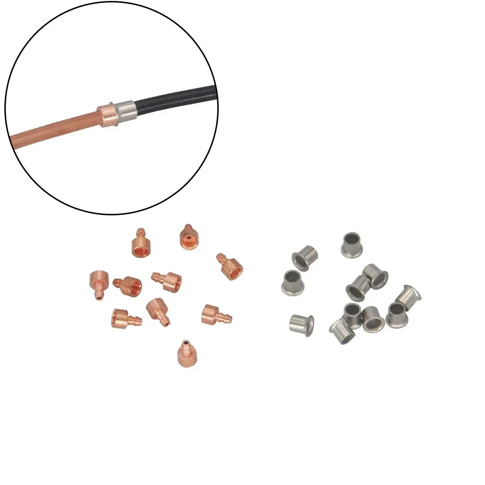 2mm Kupfer Rohr Solder Stecker Mit Metall Befestigungs Hülse Für 2mm OD rohr Hydraulische Öl Zylinder Rohr RC modell Teile