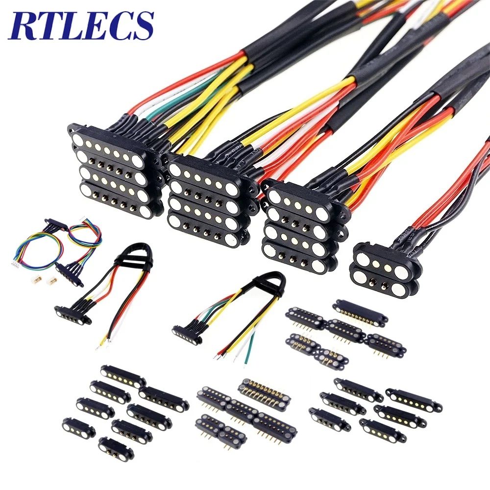 1/3/5 Paar federbelastete männlich weiblich 2,54 mm Rastermaß 2P 3 4 5 6 7 8 9 Pole Durchgangslöcher PCB BTB Stecker 2A DC magnetischer Pogo Pin
