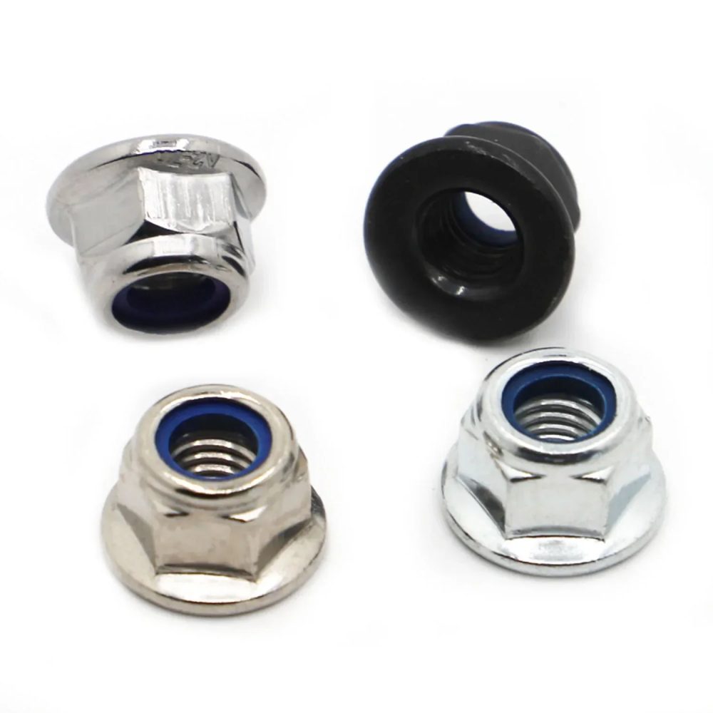 M3 M4 M5 M6 M8 M10 M12 Edelstahl / Nickel / verzinktes Nylon Sicherungsflanschmutter Einsatz Sicherungsmutter Selbstsichernde Nylock-Sicherungsmutter