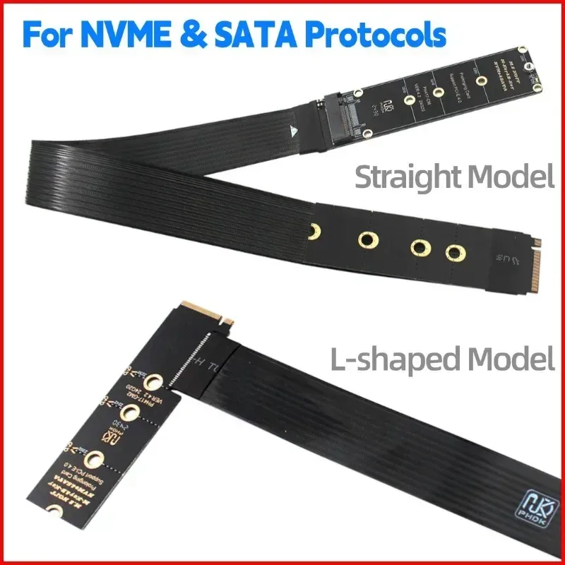 M.2 NVME-Verlängerungskabel für SSD-Grafikkarte M.2 SSD PCI-Express 4,0 x 4 m Key Extender-Adapterkabel für Solid Drive Riser-Karte