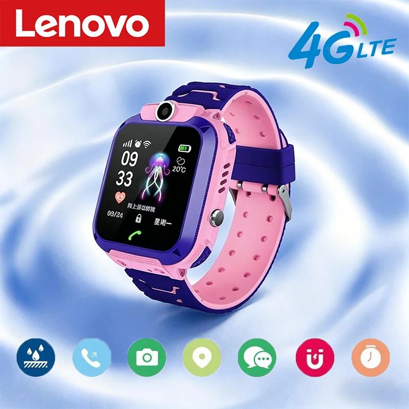 Lenovo GPS-Tracking Wasserdichte Uhr Mini Smart Kinderuhr 4G SIM-Karte Anruf-Kamera-Uhr Geburtstagsgeschenk Elektronische Uhr