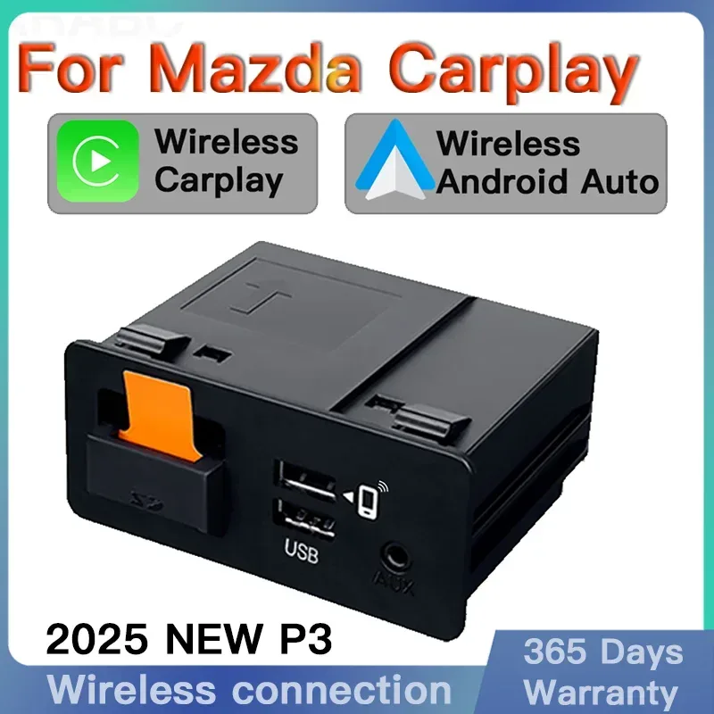 NEUER P2 Kabelgebundener oder P3 Kabelloser Apple CarPlay Android Auto Adapter USB-Hub OEM Nachrüstkit für Mazda 2 3 6 CX3 CX5 CX8 CX9 MX5 TK78669U0C