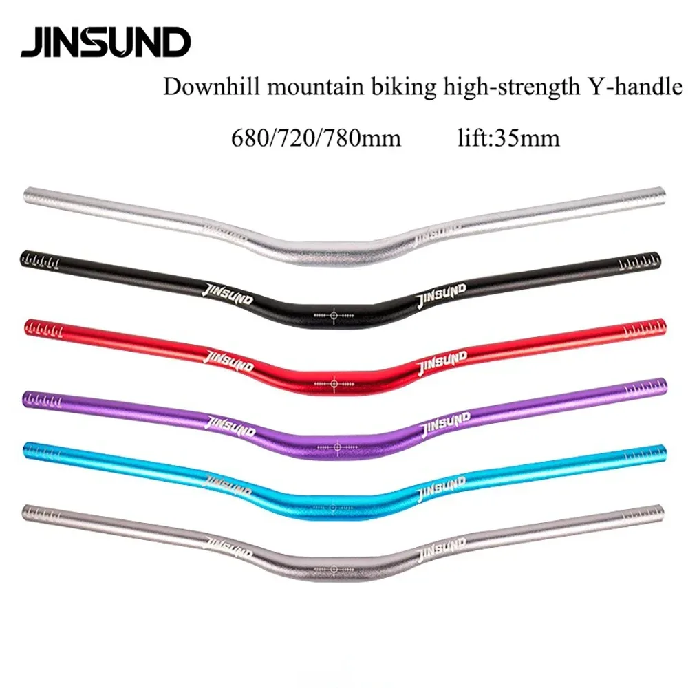 JINSUND Downhill Cross-Country High-Intensity Tapered Lenker, Mountainbike Aluminiumlegierung, 680/720/780mm, Lenkererhöhung 35mm