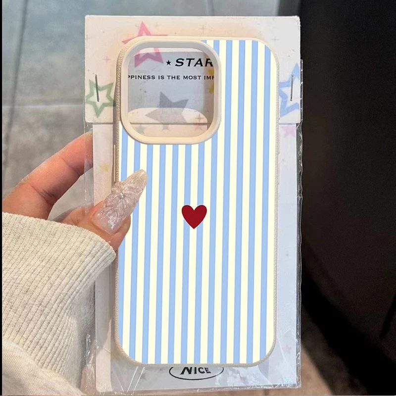 INS Süße kleine Herzchen-Muster Handyhülle für iPhone 17 16 15 14 Pro Max 13 12 11 XS X XR 7 8 Plus 16E 17E 17 Air Cover