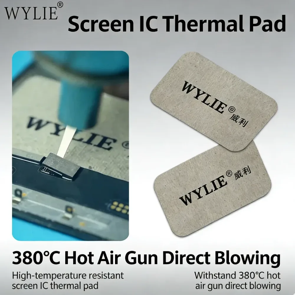 WYLIE WL-891 0,3mm Schutz-LCD-Wärmeisolationsmatte 10 Stück für Handy-Reparatur Bildschirmschutz IC-Transplantationswerkzeug