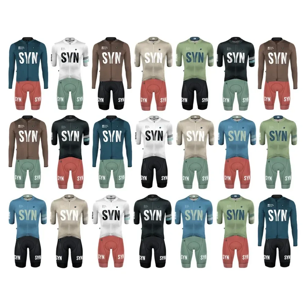 Syn Radsport anzug Zusammenfassung Herren Langarm Rad trikot und Träger hose Sommer atmungsaktive schnell trocknende Fahrrad bekleidung