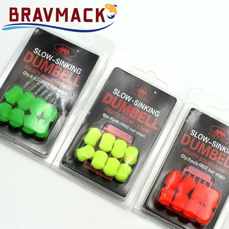 8 Teile/paket Karpfen Angeln Köder Langsam Sinkende Hanteln Köder Fruchtigen Tintenfisch Geschmack Gefälschte Lebensmittel PopUp Tackle Schwimmenden Künstliche Köder