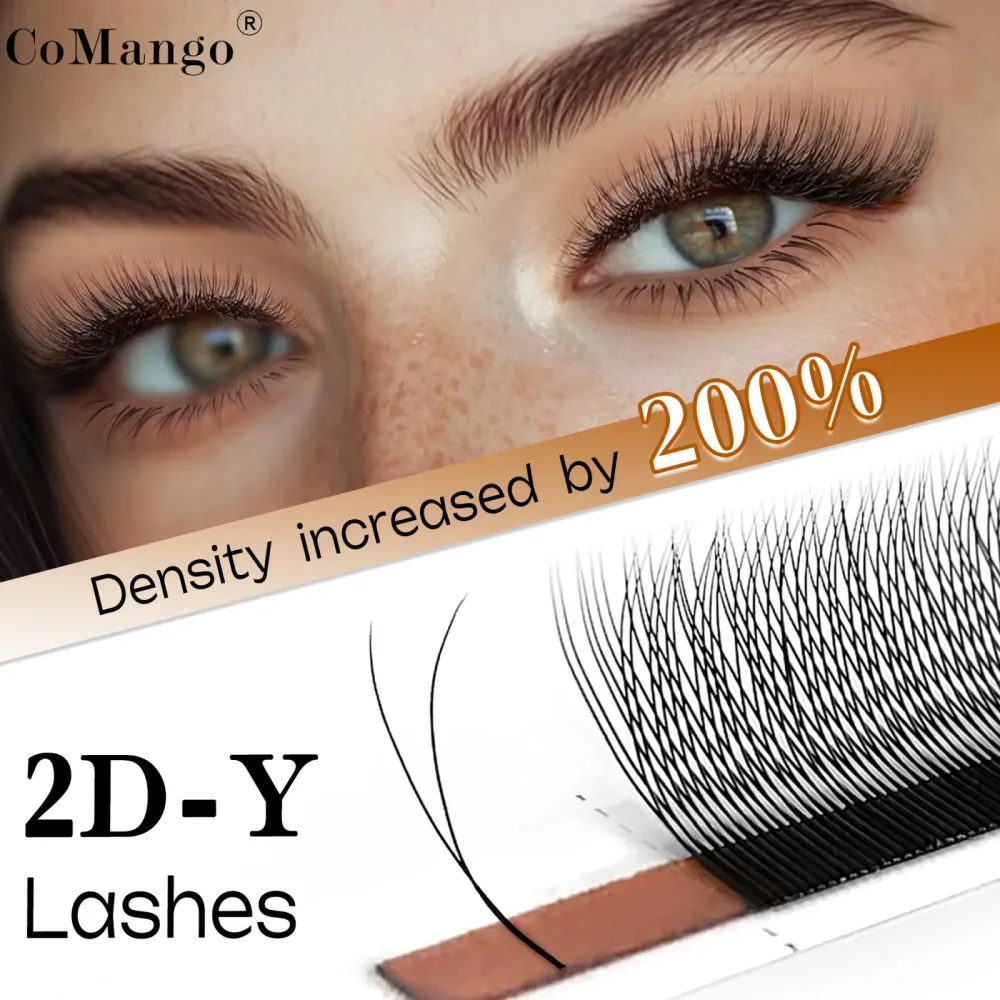 CoMango 2D Y (1D YY) Wimpernverlängerung 12 Reihen weiches russisches Volumen Mink natürliche falsche Wimpern Make-up-Zubehör
