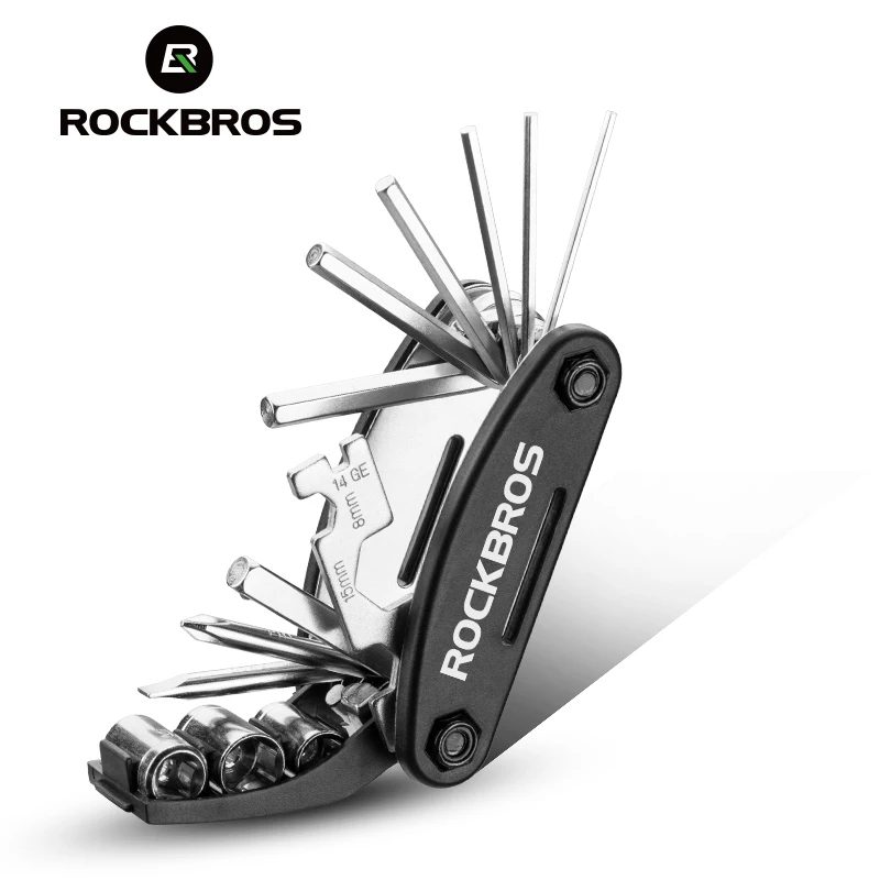 ROCKBROS 16 in 1 Bike Fahrrad Multi Repair Tool Set Kit Hex Speichen Zyklus Schraubendreher Werkzeug Schlüssel Berg Zyklus Werkzeug sets Schwarz
