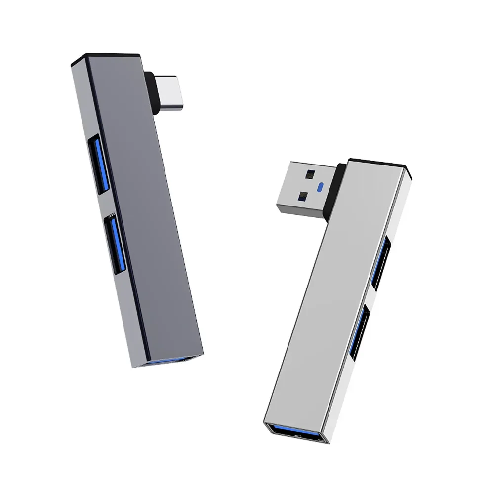 3-in-1 USB-Hub OTG USB 3.0/Type-C 3.0 zu 3 USB-Verteiler-Hub Geschwindigkeit 5,0 Gbit/s 3-Port Type-C-Hub für PC, Laptop, Notebook