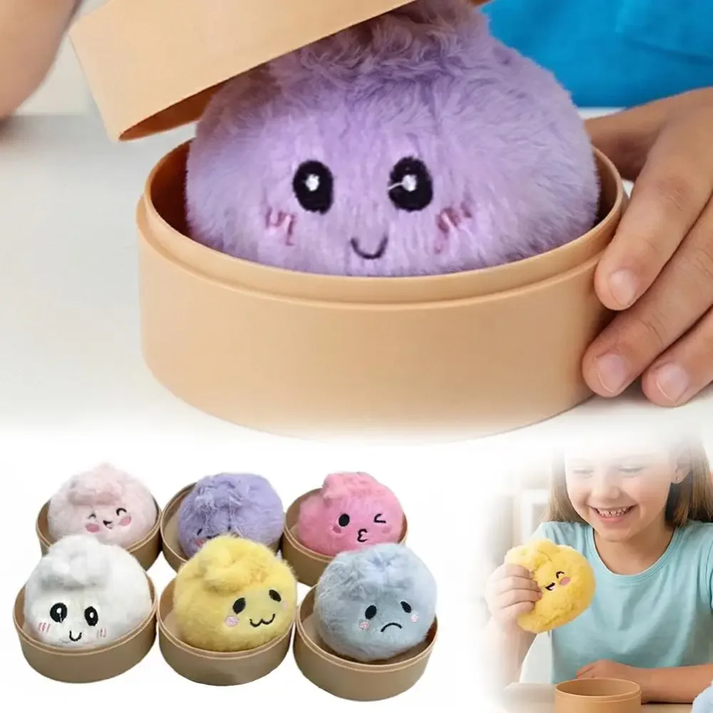 Niedlicher Plüsch-Schlüsselanhänger in Form eines Dampfbrötchens, weiches Quetschspielzeug, Kawaii Bao Taschenanhänger, hübsche Tischdekoration, kreatives Geschenk für Jugendliche und Erwachsene