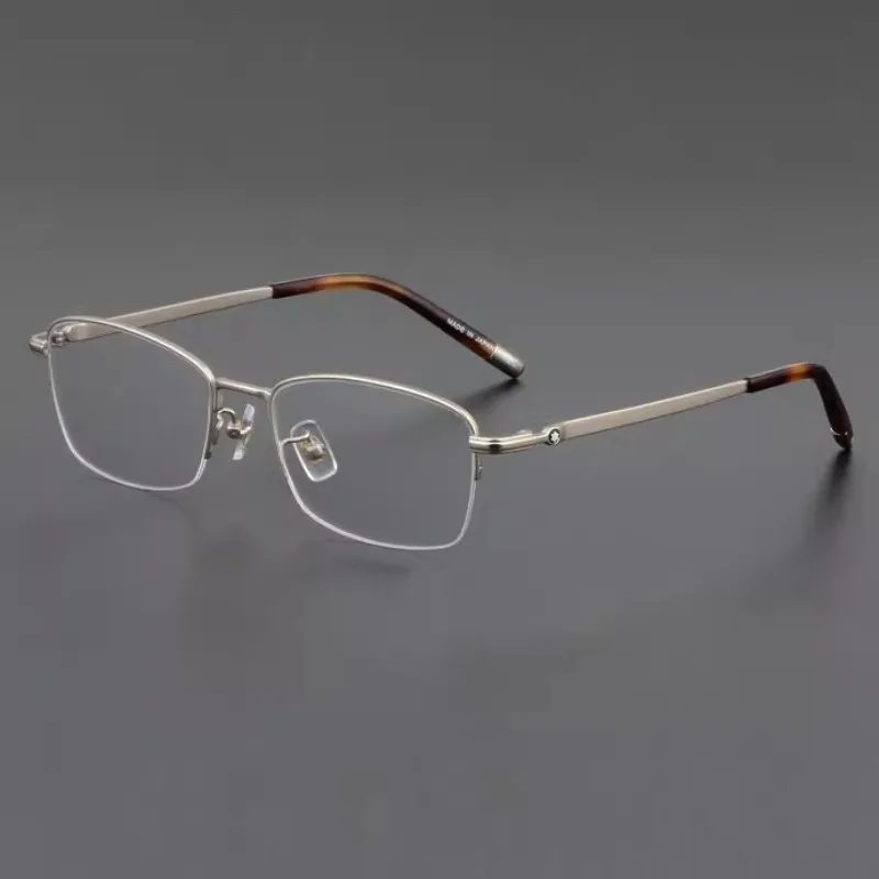 Hochwertige reine Titan-Halb rahmen brille Rahmen Herren benutzer definierte Myopie Hyperopie flache Licht Verfärbung Anti-Blau Anti-Fog-Film
