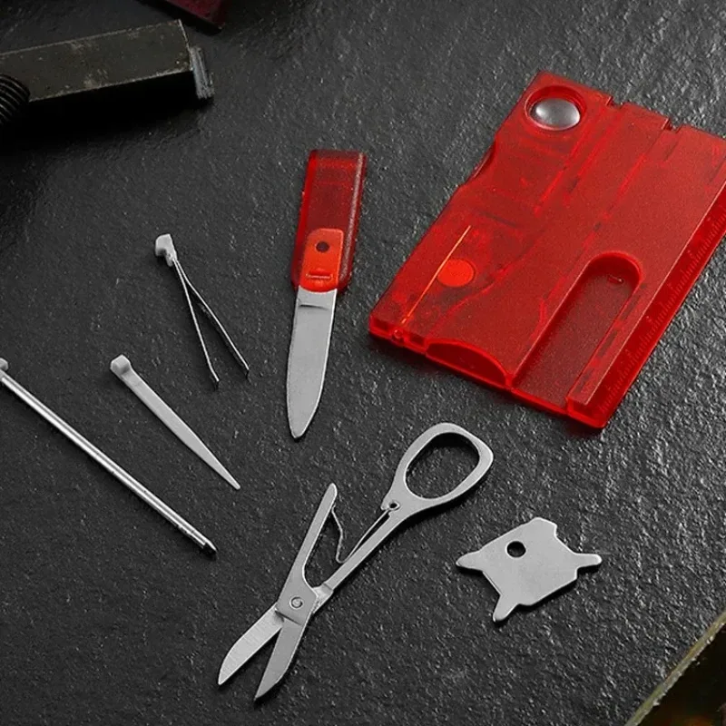 Ultradünnes Taschen-Multitool, 12-in-1, Kreditkartengröße, Outdoor, Camping, Wandern, Überlebensausrüstung, EDC-Ausrüstung, Geschenk