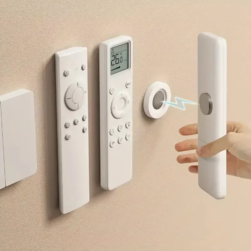3/6 Stück magnetische Fernbedienungshalterung ohne Bohren ? Wandhalterung für TV/AC/DVD-Fernbedienungen, weißes platzsparendes Design