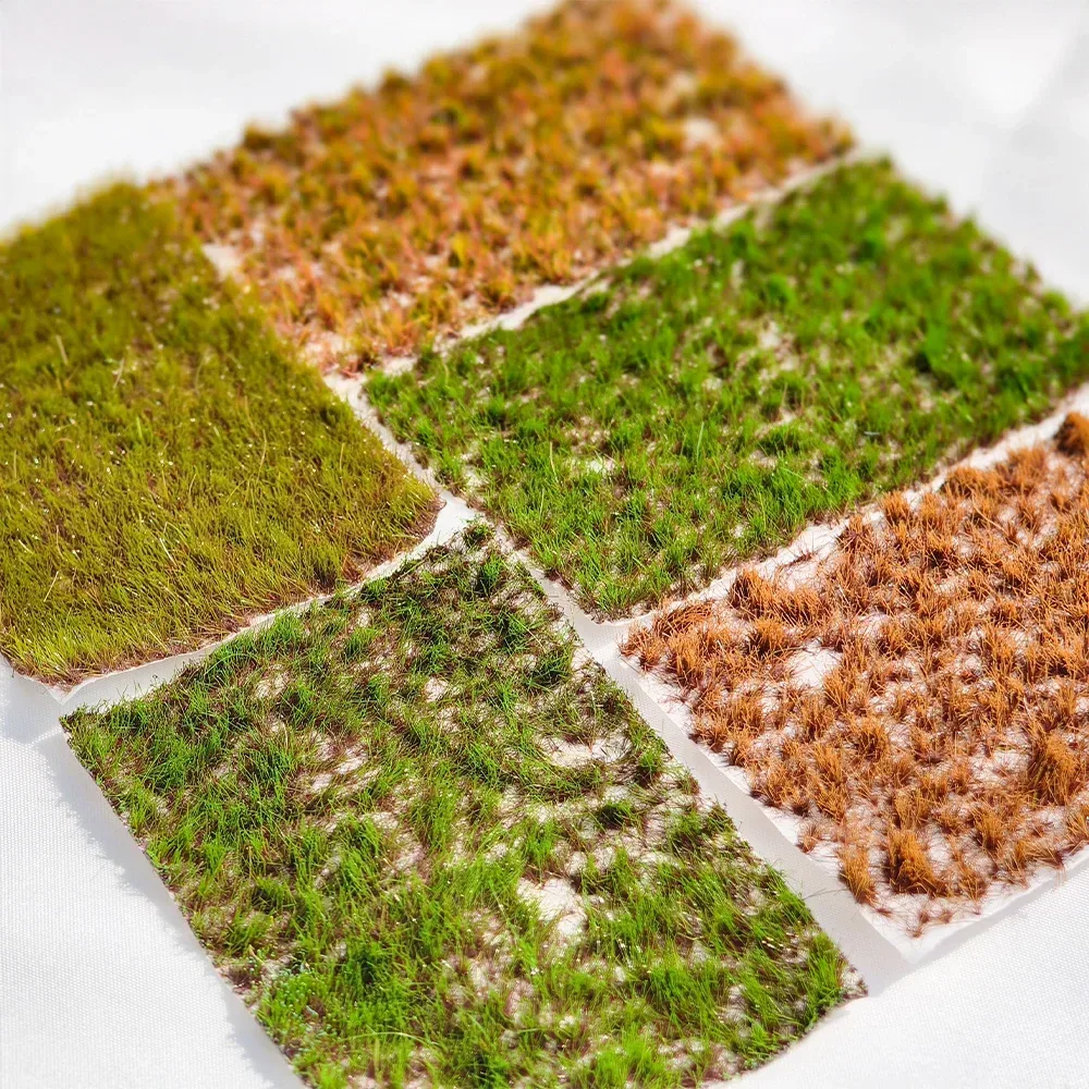 5 mm Miniatur-Wasserland-Grascluster-Modell, künstliche unregelmäßige Form, Geländegras, Gebäude, Sandtisch/Eisenbahn/Wargame-Landschaft