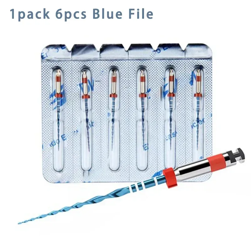 21/25/31mm Dental 1 Packung/6 Stück Blaue Reziprok-Bewegliche Endo NITI Wärmebehandlungsfähige Endodontische Feilen für Wurzelkanalbehandlung