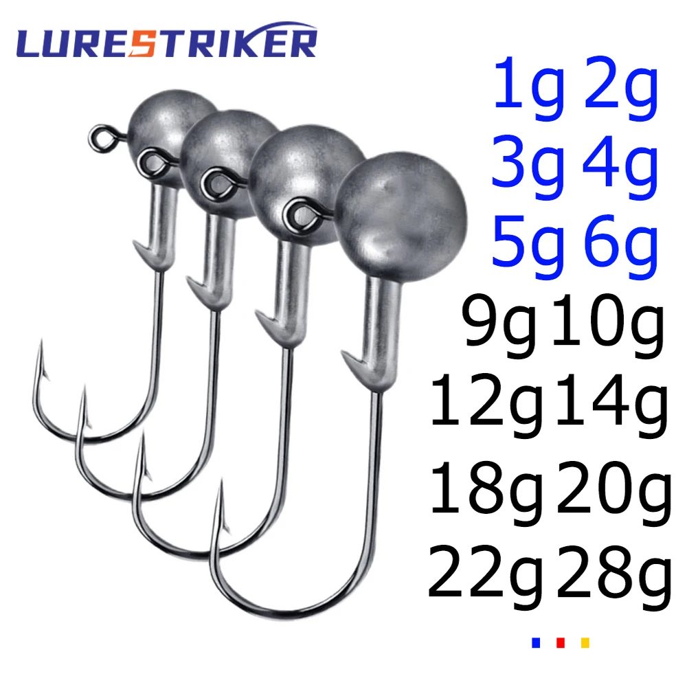 Lurestiker Angel-Jigging-Kopfhaken für weiche Wurmköder, scharfe Kurbelköder-Angelhaken für Bass Pike Forellen-Zubehör