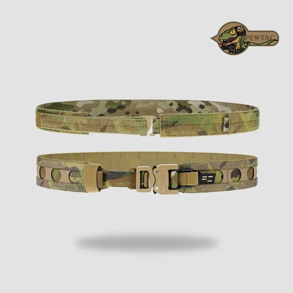 PEW TACTICAL Ferro Style BORA Taktischer Gürtel für Outdoor-Jagd und Training, Innerer und Äußerer Doppel-Taillengürtel