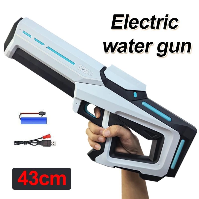 43cm elektrische Wasser pistolen für Erwachsene leistungs starke Spritzen automatische Wassers auger Wassers trahler Sommer Outdoor Strand Spielzeug für Kinder Geschenk