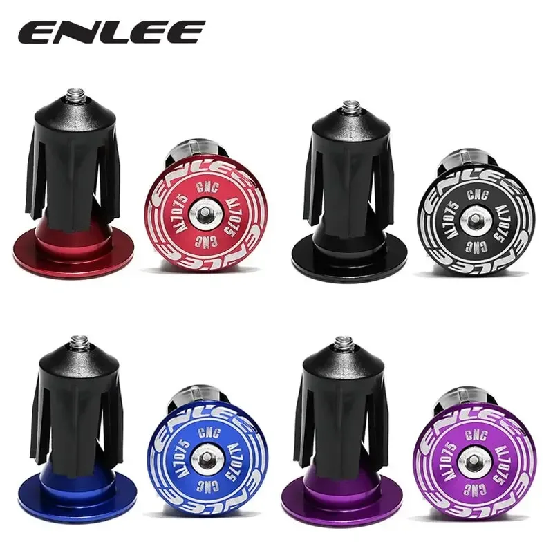 ENLEE 1 Paar Bike Grip Griff Bar End Kappe Aluminium Legierung MTB Lenker Griffe Stecker Kappen Für Fahrrad Lenker Zubehör