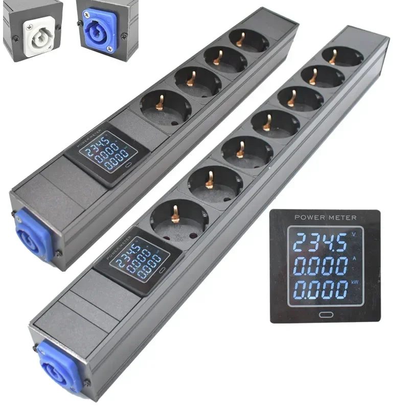 Schuko-Adapter EU-Buchse PDU Power Strip 1-10AC Power Link Output Box Schuko Powerlink-Box mit Powercon-Einlass und Steckdose