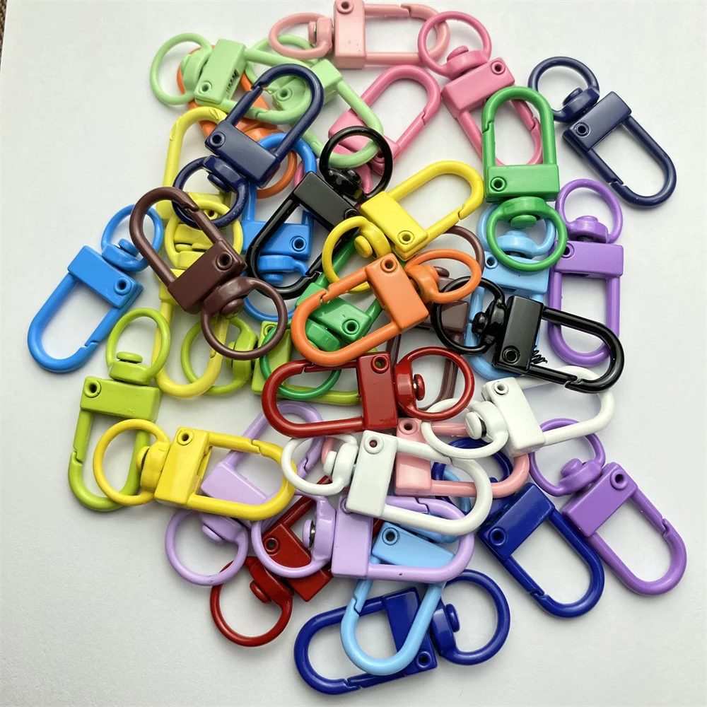20/50 Stück bunte Karabinerverschluss Schlüsselanhänger rotierende Schlüsselanhänger Metall Karabinerverschlüsse Haken für DIY Schlüsselanhänger Taschen Zubehör