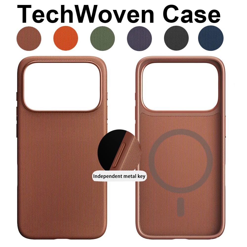 Luxuriöse Tech-Gewebe-Magnet-Hülle für iPhone 17 Air 12 13 14 15 16 Pro Max ? TechWoven für MagSafe Wireless Charging Cover