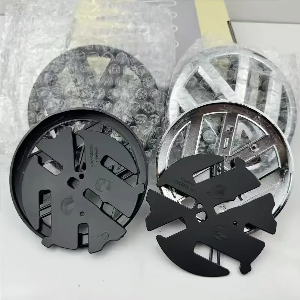 2 Stück 120mm 110mm Auto-Logo-Emblem Motorhaube Vorder- und Heckzeichen Heckabzeichen 6R0853600A Zubehör für VW Polo 2011 2012 2013