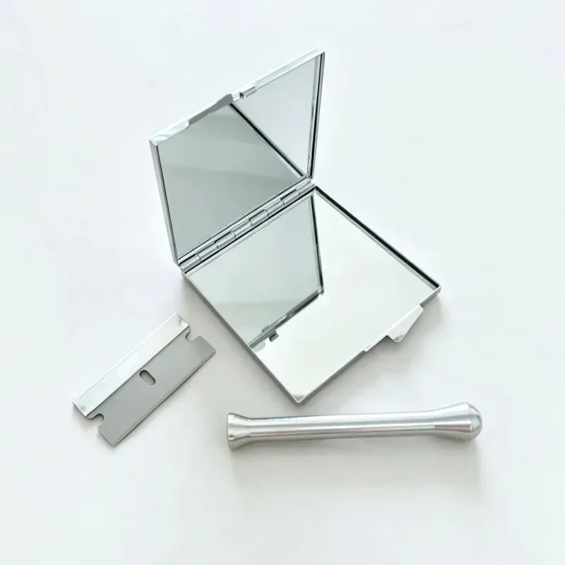Tragbares Kit für Kräuterpfeifen mit Schneidevorrichtung/Pfeife/Spiegel/Metallgehäuse