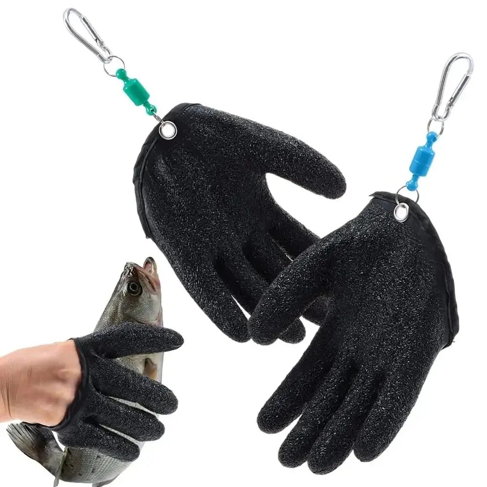 1Pc Links Oder Rechts Professionelle Fische Fangen Latex Jagd Handschuhe Angeln Handschuh Gleitschutz Schützen Hand Punktion Kratzer Fischer