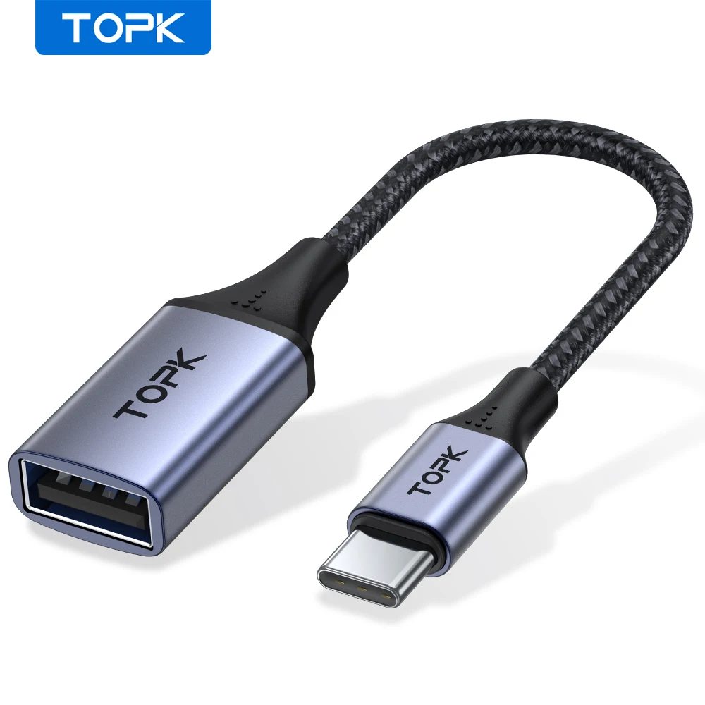 Topk usb c zu usb a dapter otg kabel typ c männlich zu usb 3,0 2,0 weibliche kabel für macbook pro samsung typ c adapter
