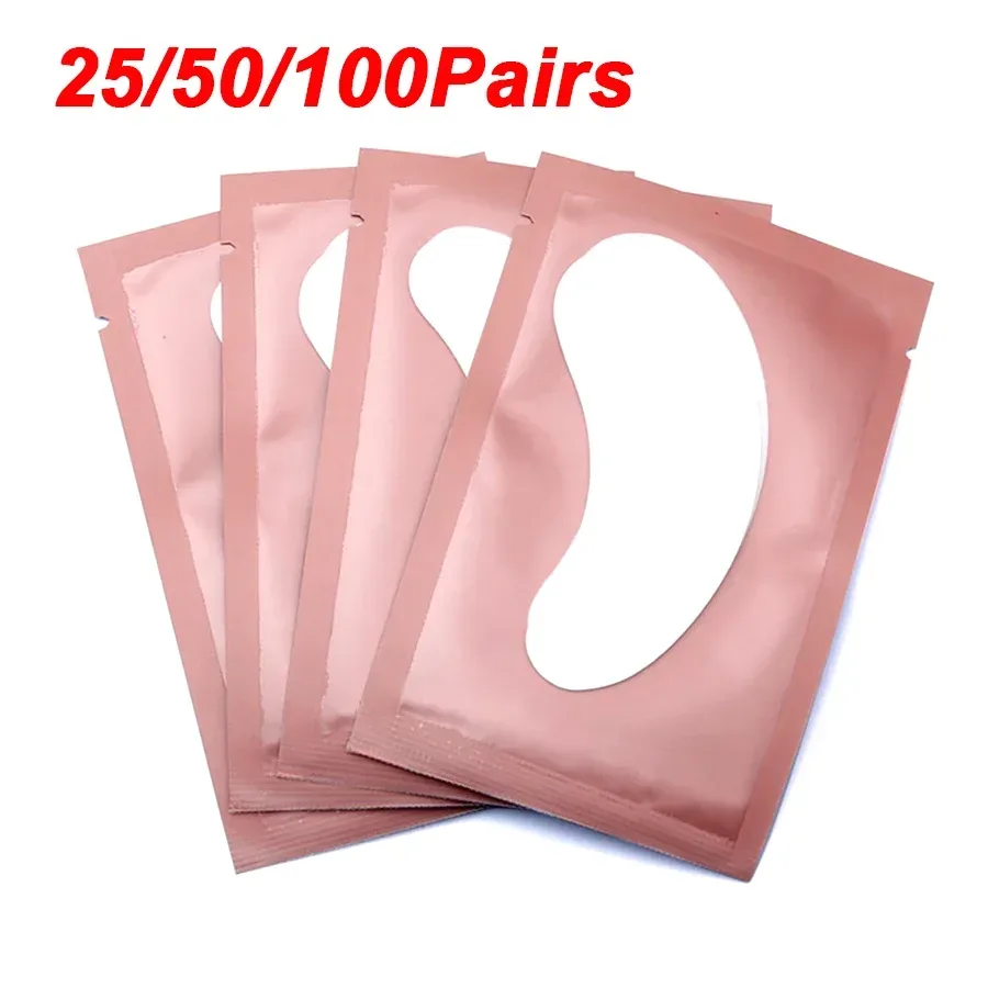25/50/100 paar Augen Patches Unter Wimpern Pads für Gebäude Papier Patches Rosa Lint Kostenloser Aufkleber für Falsche Wimpern LAUKISS
