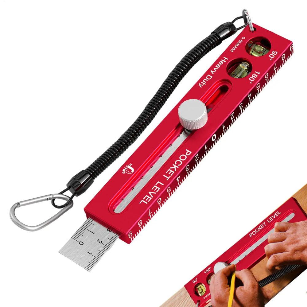 1 Stück Holzbearbeitungswerkzeug Präzisionslineal Taschenlineal Schiebelineal Zoll/Metrisch T-Spur Metall-Schiebestoppvorrichtungen Aluminium-Präzisionslineal