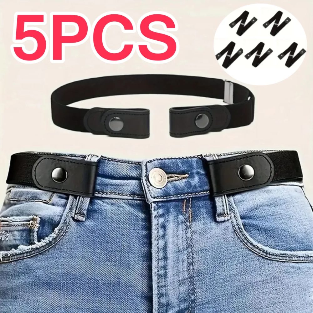 5/1 Stück Spurloser Unsichtbarer Elastischer Gürtel Damengürtel Jeansgürtel Herren Elastischer Gürtel Schnallenfreier Verstellbarer Unsichtbarer Gürtel