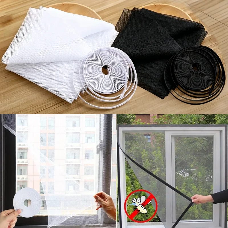 1/2/3/4er-Pack Selbstklebende Anti-Fliegen- und Mückennetze DIY Fliegengitter für Fenster Insektenschutznetz Vorhänge für Fenster