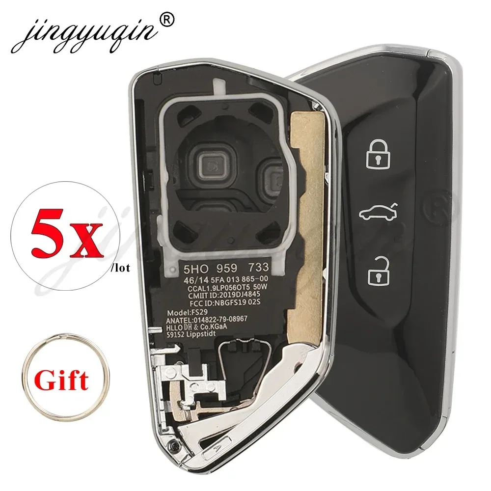5 Stück Fernbedienungs-Smart-Autoschlüsselgehäuse für Volkswagen Golf 8 MK8 ID.3 ID.4 Cupra Skoda Octavia A8 SEAT Leon MK4 2020 2021 KD HZ25 ZB25