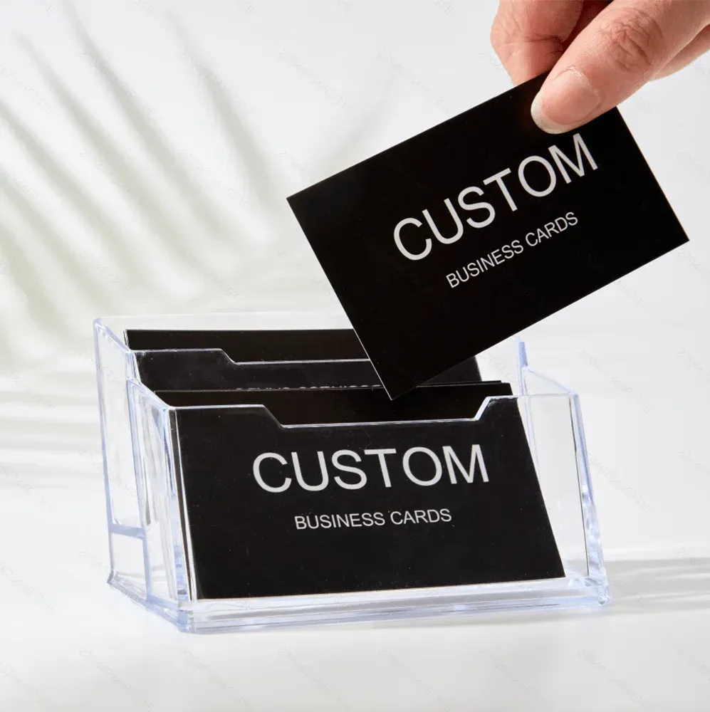 200/500/1000 Stück Anpassbare Karten, Personalisierte Visitenkarten mit Acryl-Aufbewahrungsbox, Matte Dankeskarten und Einladungen